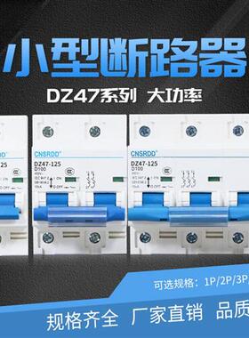 NC空开小型断路器DZ47-125A 1P2P3P4PD100A空气开关DZ158