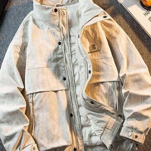 【法国轻奢品牌】男士立领羽绒服冬季保暖加厚机能工装风夹克外套