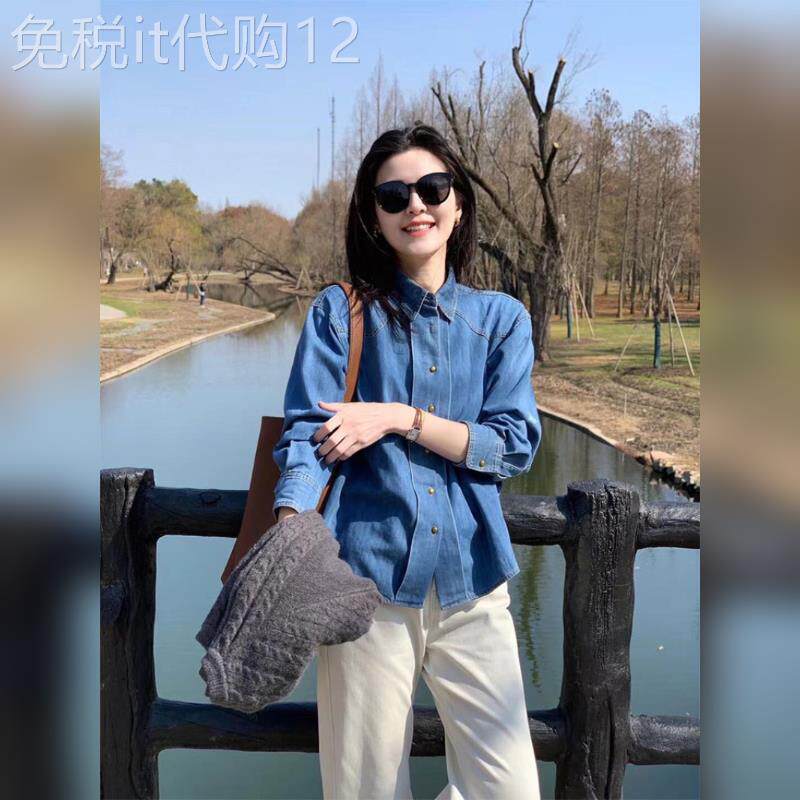 2026早春款chic韩系高级感小众超好看独特漂亮休闲牛仔衬衫上衣女