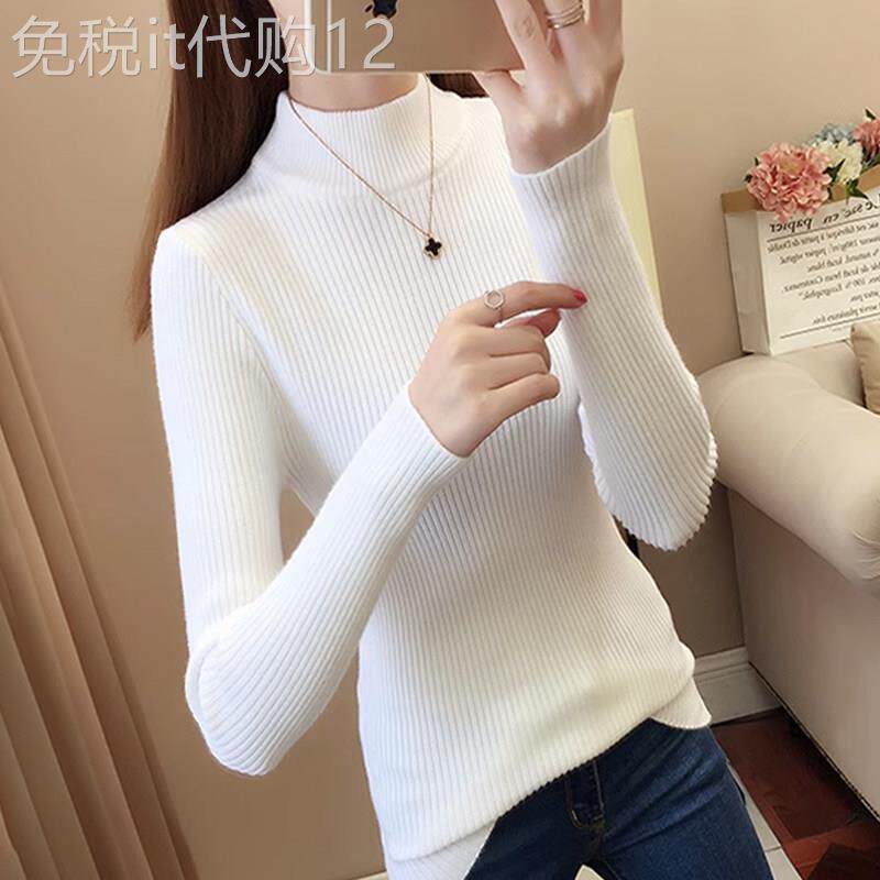 打底衫女秋冬2026新款半高领毛衣百搭长袖针织衫内搭修身显瘦上衣