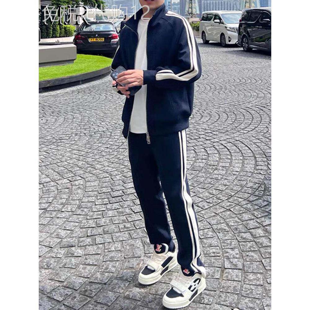 时尚品牌春、秋、冬男士立领休闲运动套装时尚男士运动衫和运动裤