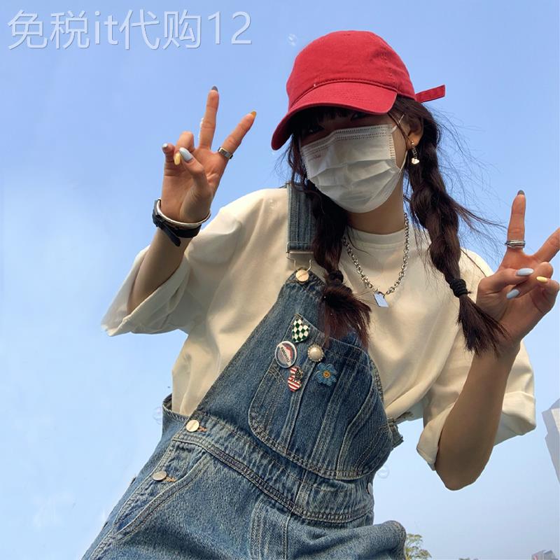 欧洲站酷盐牛仔背带裤女韩版宽松设计感小众美式复古直筒阔腿减龄