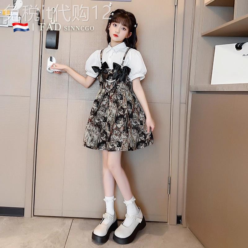 FAD SINCGO女童连衣裙夏装2025新款女孩儿时髦背带裙薄款套装裙子