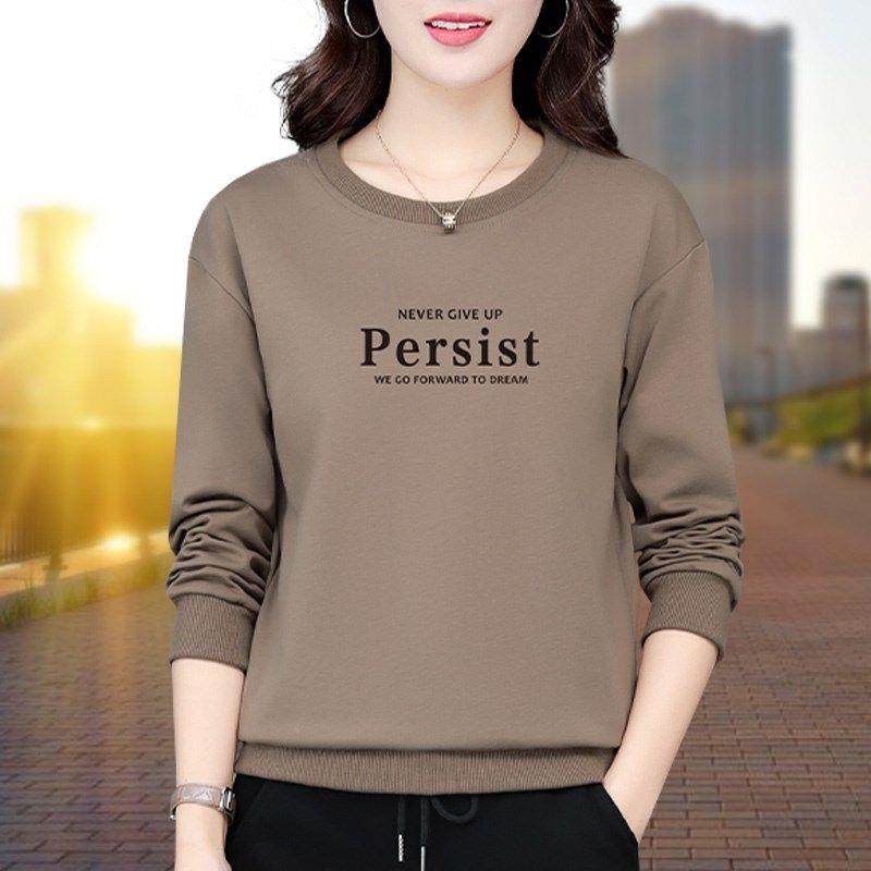 潮牌女士卫衣秋装女款新款中年妈妈款洋气减龄春秋长袖t恤上衣潮