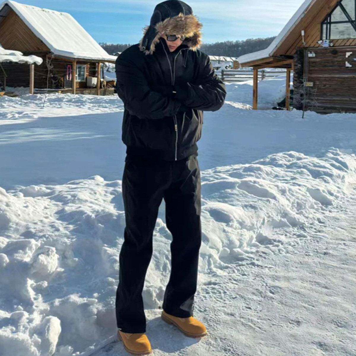 【特价高品质冲销量】三防斜切冲锋裤男防水防风修身工装直筒宽松