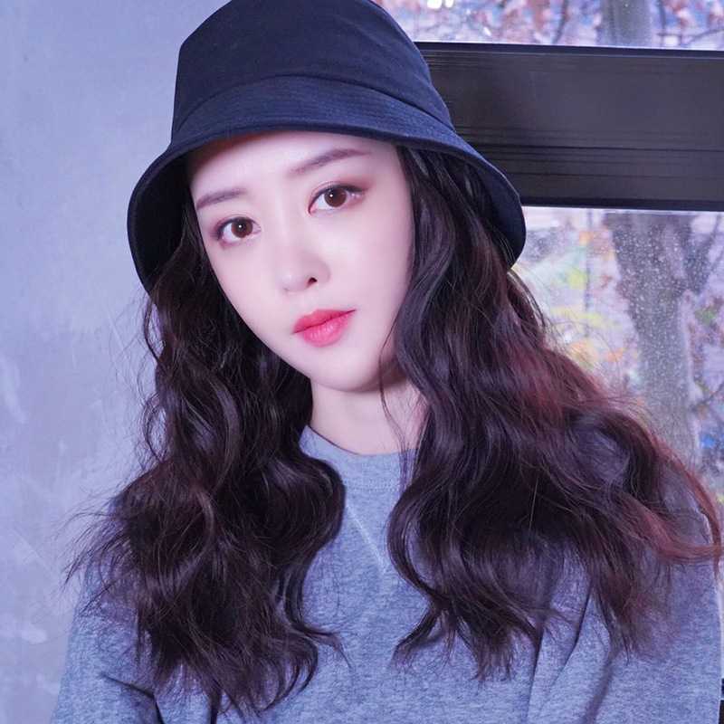 新款直销假发女帽子假发女短卷发水波卷网红渔夫帽子假发一体可拆