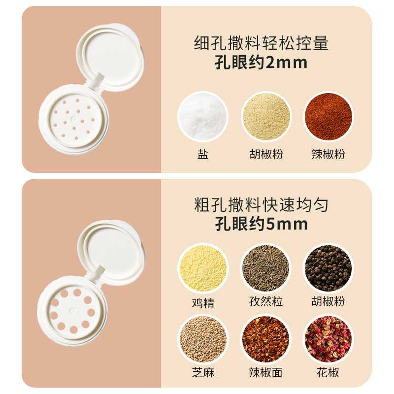 新款直销盐罐调料盒家用厨房胡椒粉撒料调料品罐密封防潮塑料调味