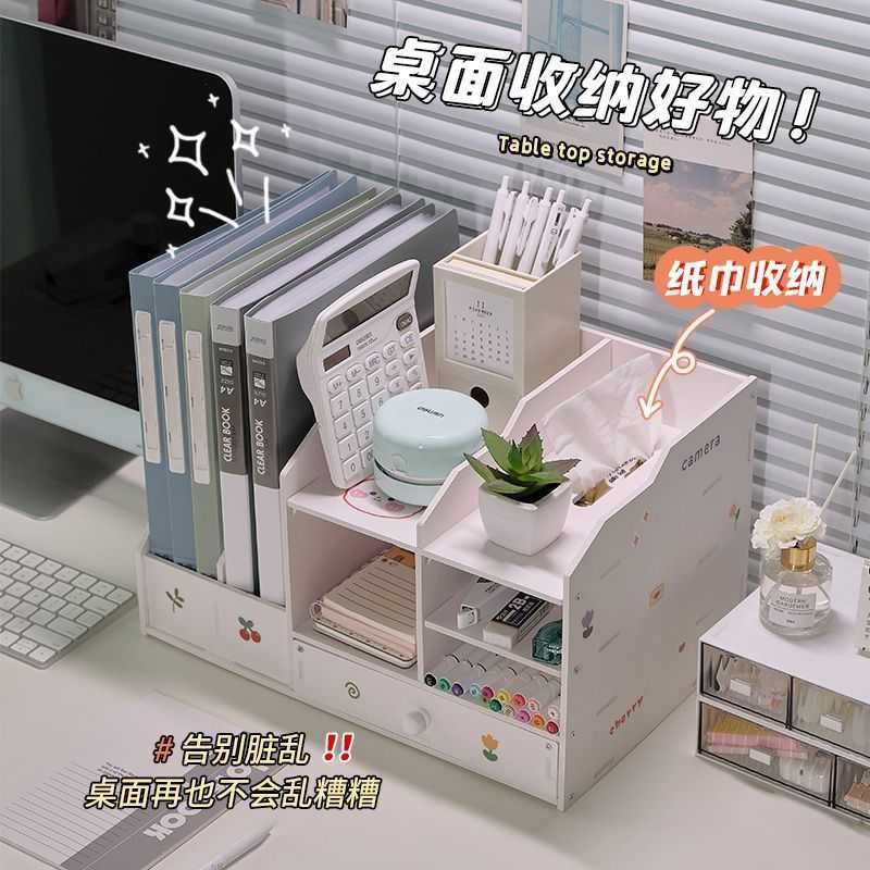 新款直销书架桌面置物架简易儿童组合书桌上收纳架学生用宿舍书柜