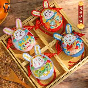 新款直销【钱丽】兔年刺绣香囊挂饰兔子挂件立体兔儿爷香包摆件兔