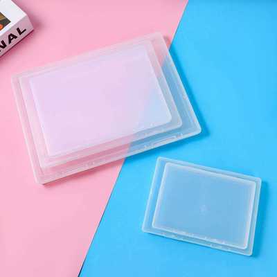 新款直销A5透明首饰扁盒子A4文件矮薄塑料盒PP空盒大号长方形翻盖