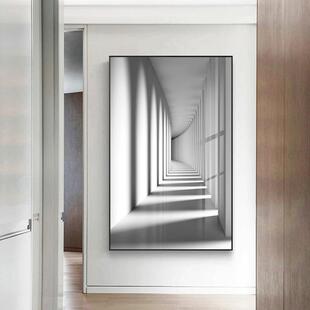 新款直销并进 黑白灰建筑空间光影装饰画 视觉延伸大尺寸客厅沙发