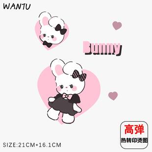 白墨烫图可爱童装 卡通T恤卫衣印花贴帆 直销烫画定制工厂柯式 新款