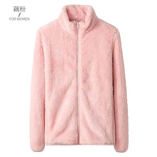 新款直销羊羔绒抓绒衣女户外秋冬摇粒绒卫衣开衫珊瑚绒外套男御寒