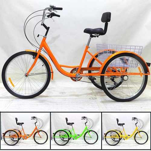 新款直销新款人力三轮车 老年脚踩三轮自行车购物菜篮车