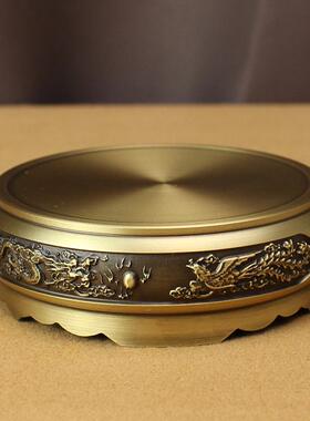 新款直销黄铜底座黄铜山水底座中式复古摆件家居梅花底座小铜器工