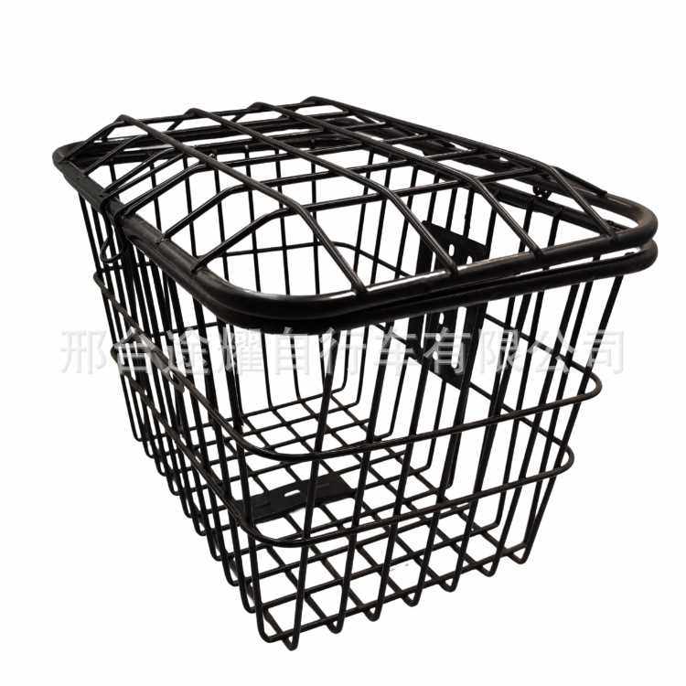 新款直销电动车车筐 车篓加粗大号带盖车筐 电动自行车折叠车篮子