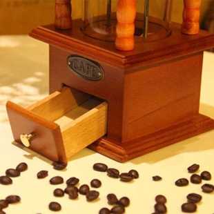 新款直销复古手摇磨豆机手动咖啡豆研磨机磨粉机全封闭防跳可视豆