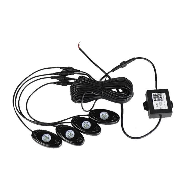 新款直销一拖四车底灯12V底盘灯RGB氛围灯越野车摩托车LED汽车越