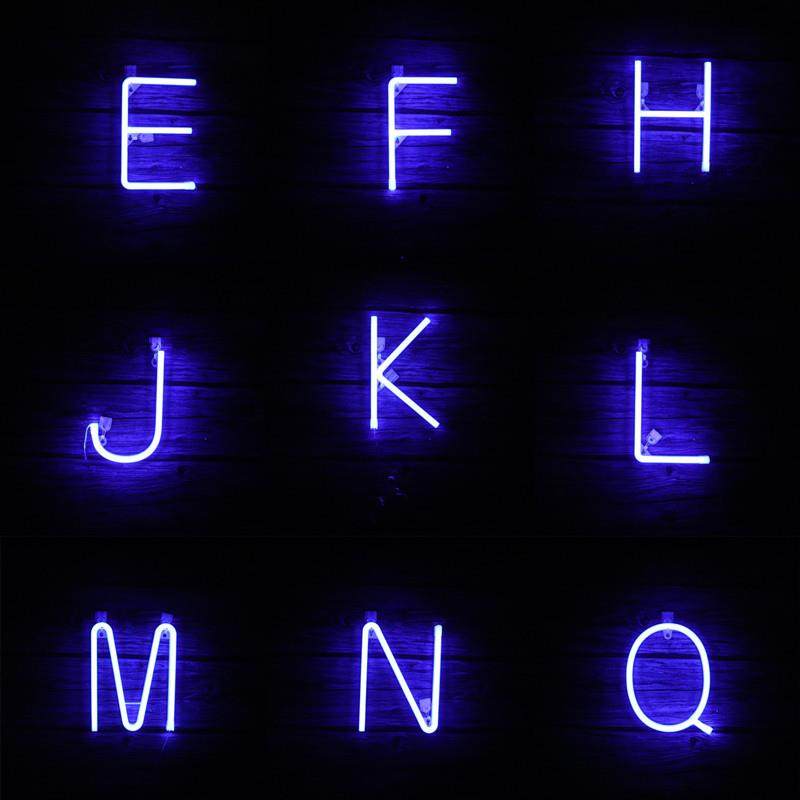 新款直销跨境LED蓝色发光字母霓虹灯带数字灯造型灯圣诞节日装饰