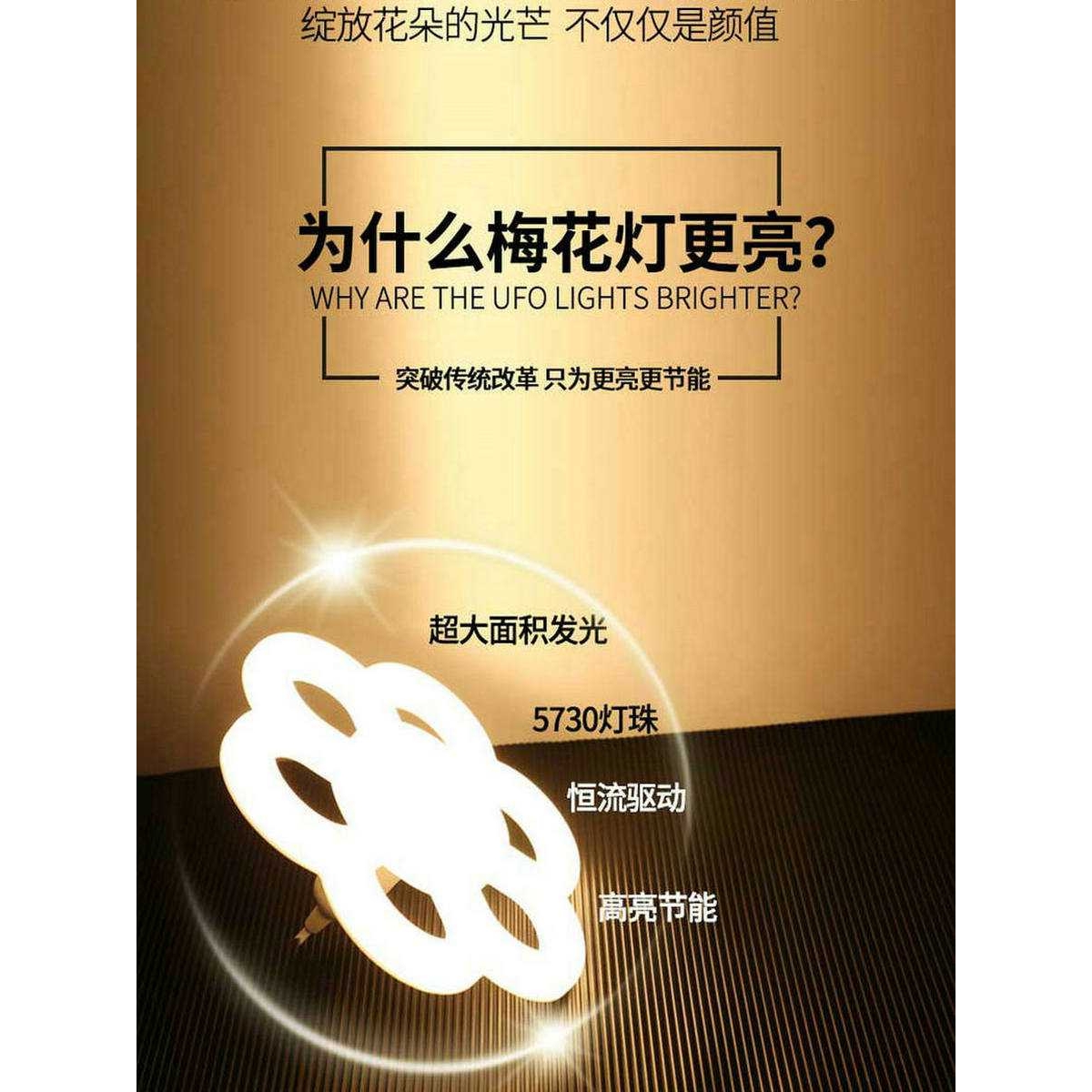 新款直销led灯泡超亮节能家用e27螺口梅花飞碟灯护眼无频闪卧室客