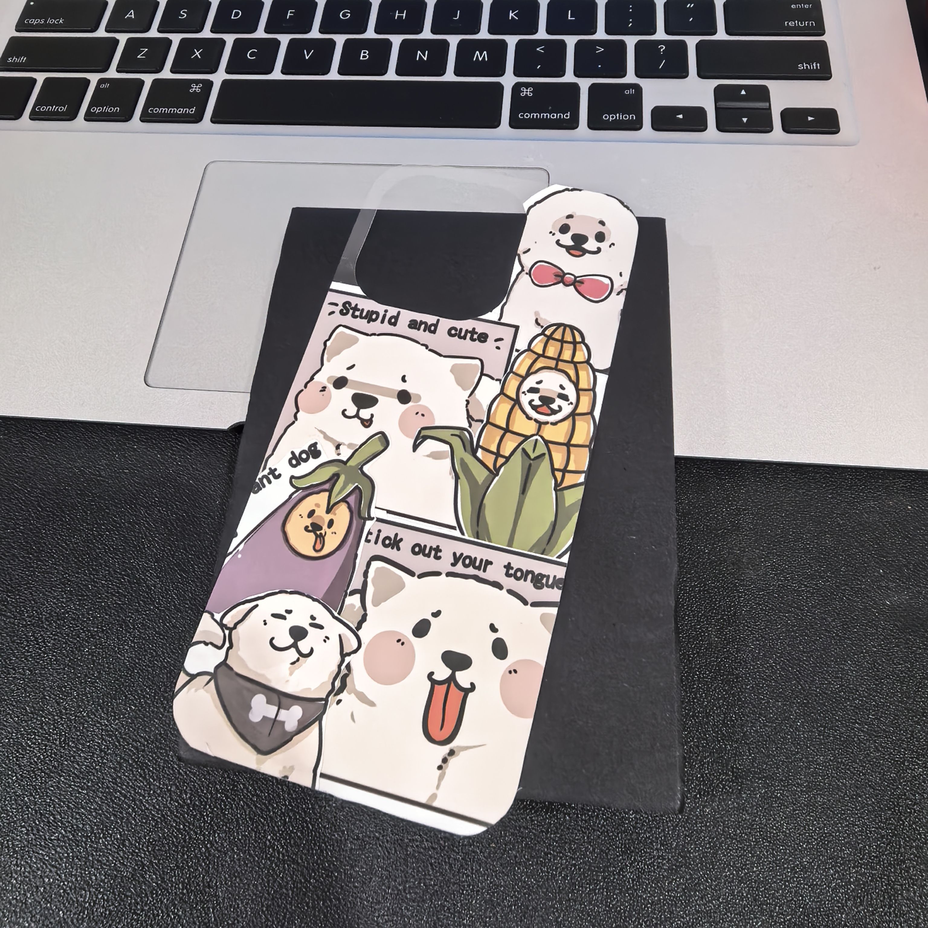 【背卡】可爱修狗手机壳背卡成品咕卡ins风diy小月亮手作原创