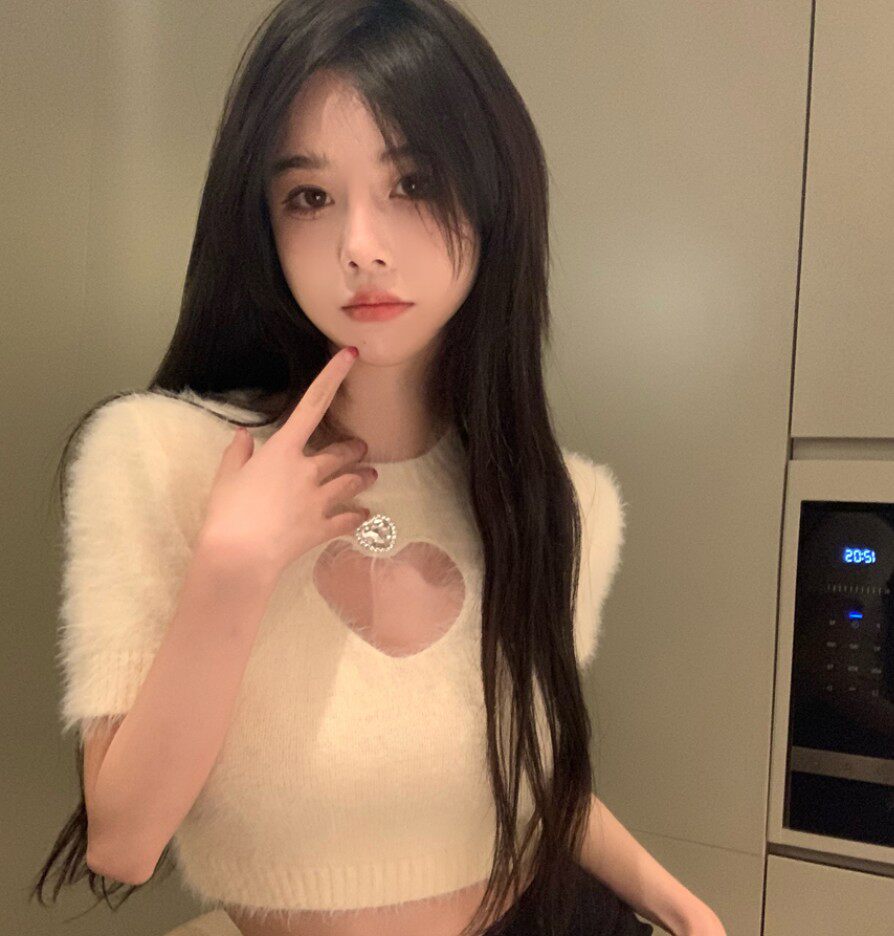 清纯甜美女主播衣服网红直播上镜甜心少女爱心短袖t恤ins可爱上衣