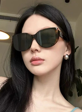 复古玳瑁猫眼大框防紫外线墨镜