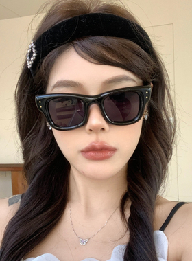 复古粗框黑色防晒女士大框太阳镜