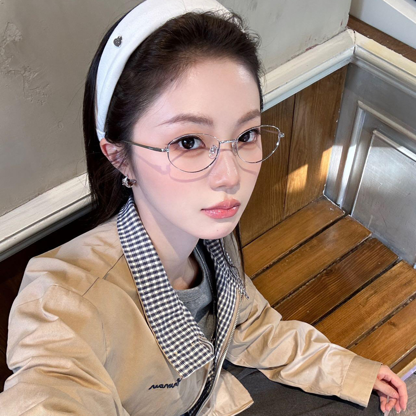 韩版金属银丝眼镜女近视可配度数复古猫眼镜架素颜眼睛框架方圆脸