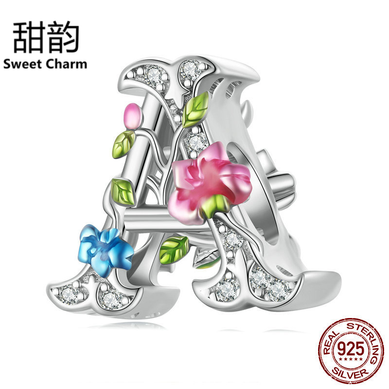 艾芙乐纯银s925字母A串珠手链镀