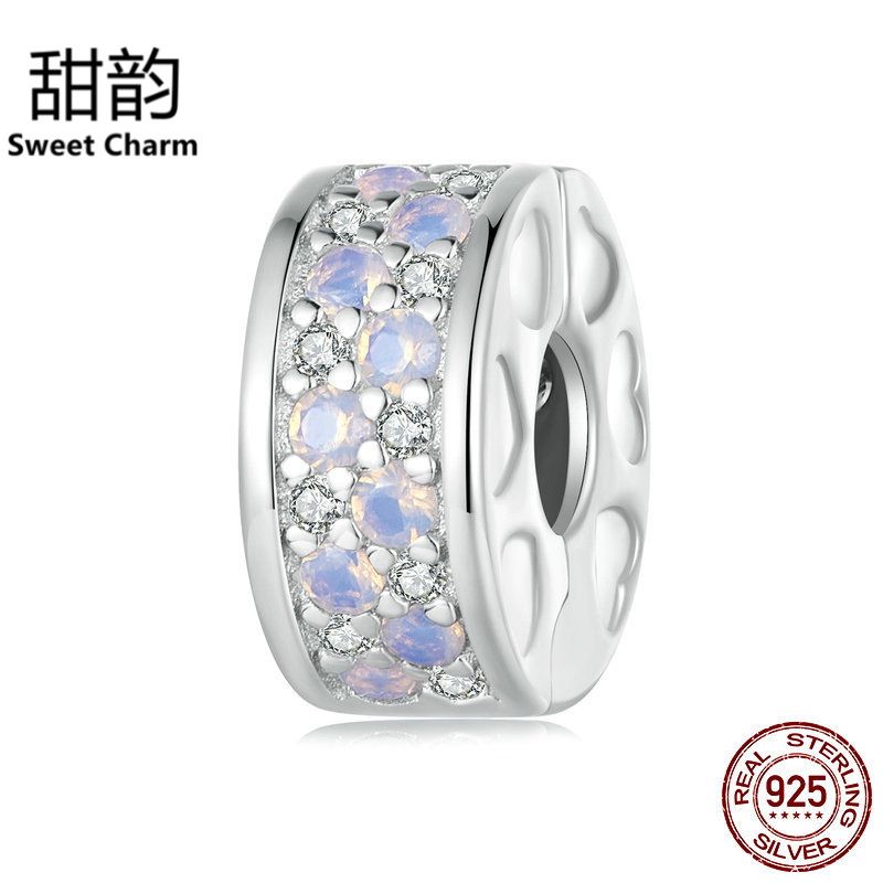 艾芙乐爆款粉色幻彩卡扣s925纯银