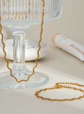 波浪蛇链锁骨链女0533