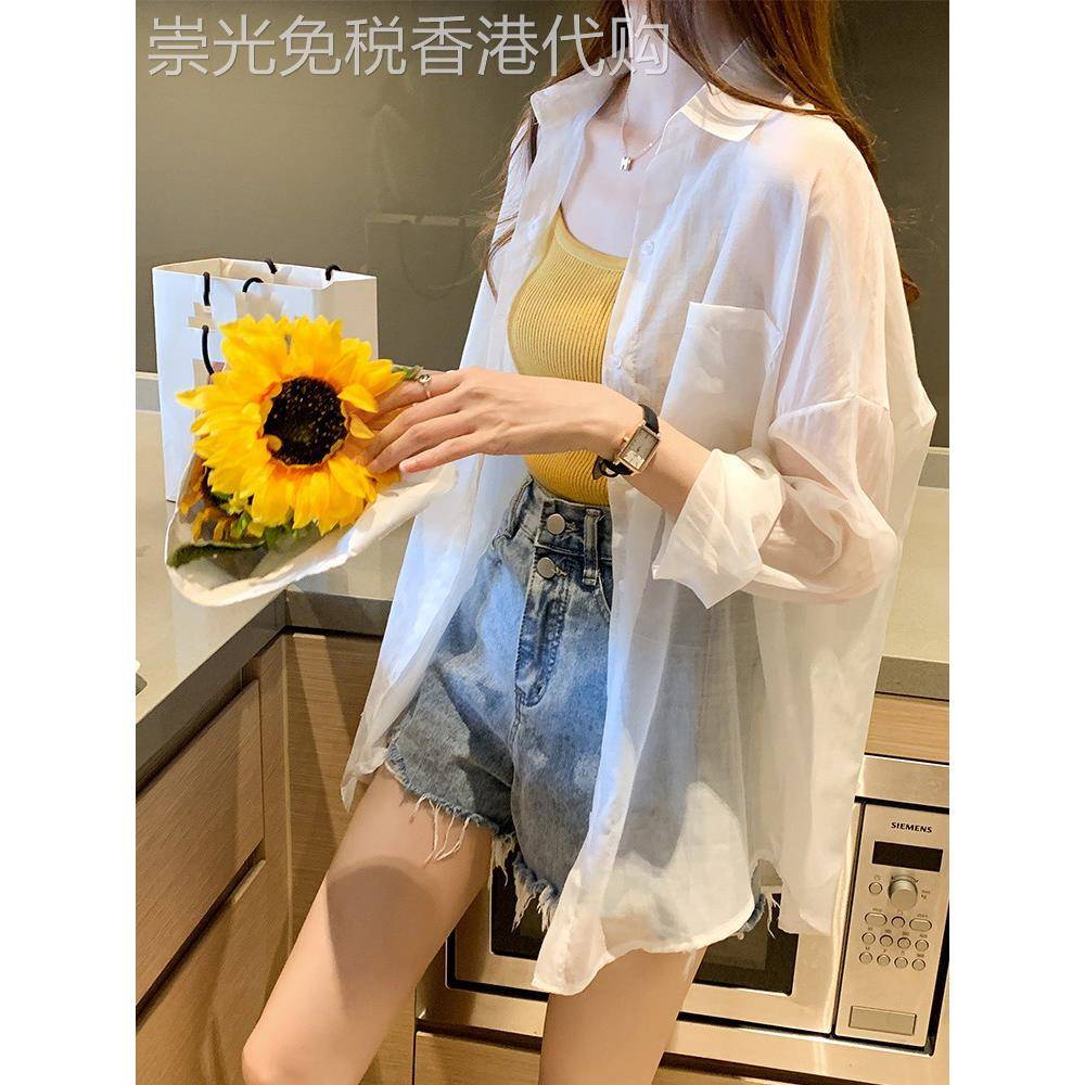 欧洲站冰丝防晒衣女2026新款可外穿抗UV夏季薄款雪纺开衫衬衫