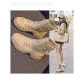 guidi fame覆古马丁靴女2025年秋冬新款 登山高帮女靴加绒帆布短靴