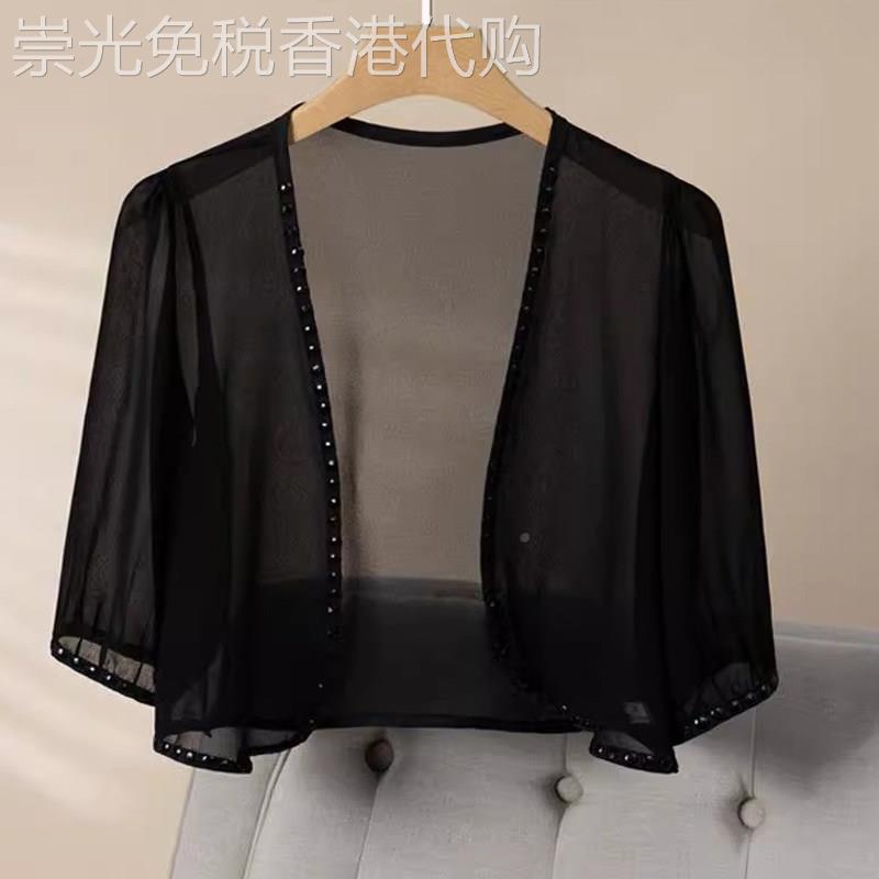 雪纺防晒衣女2026夏季新款小披肩配吊带裙子短款外搭开衫薄款外套