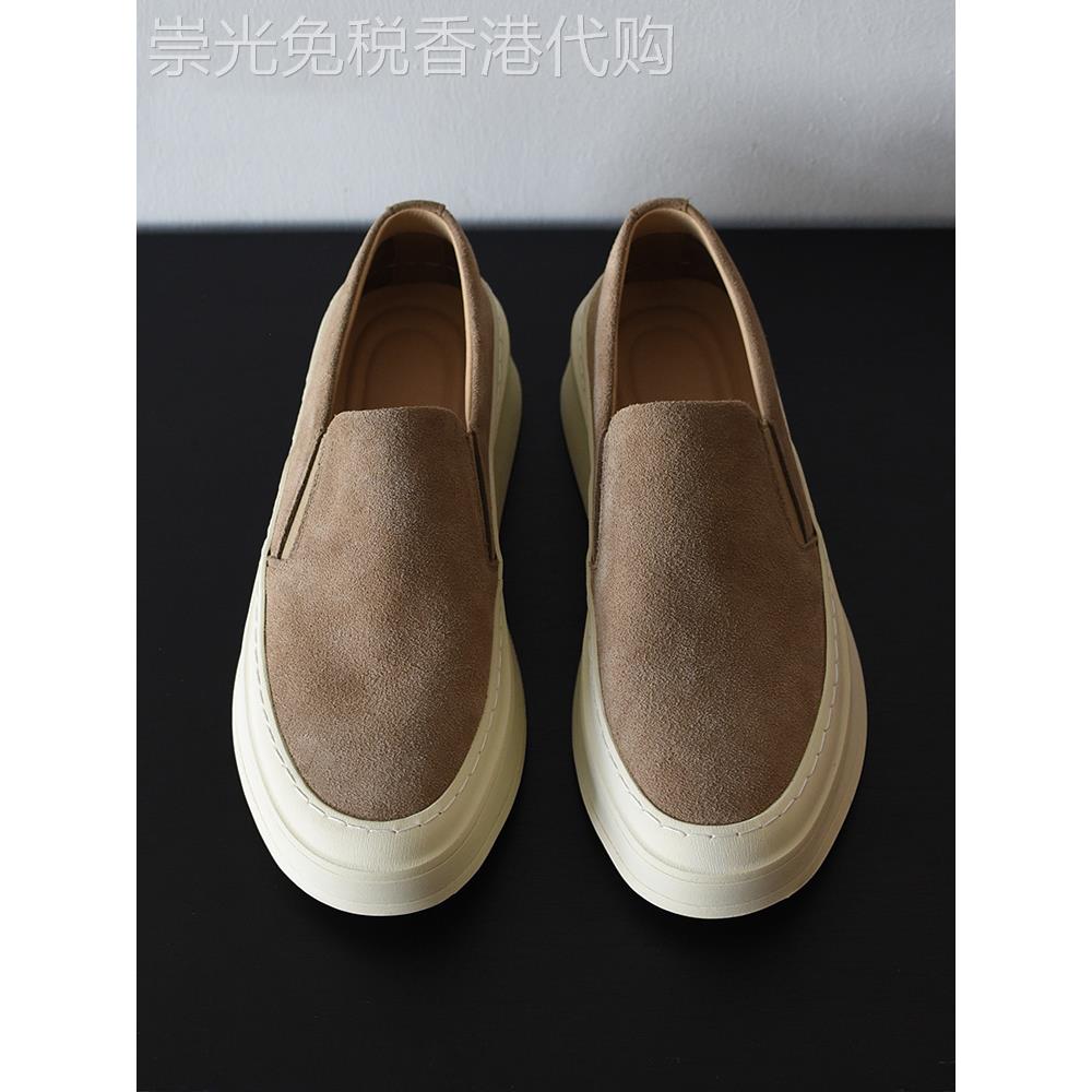 男鞋冬季2025新款一脚蹬乐福鞋英伦商务软底翻毛男士休闲皮鞋真皮