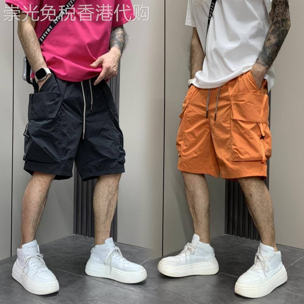 透气速干工装短裤男士夏季美式潮牌痞帅立体口袋宽松休闲五分裤子