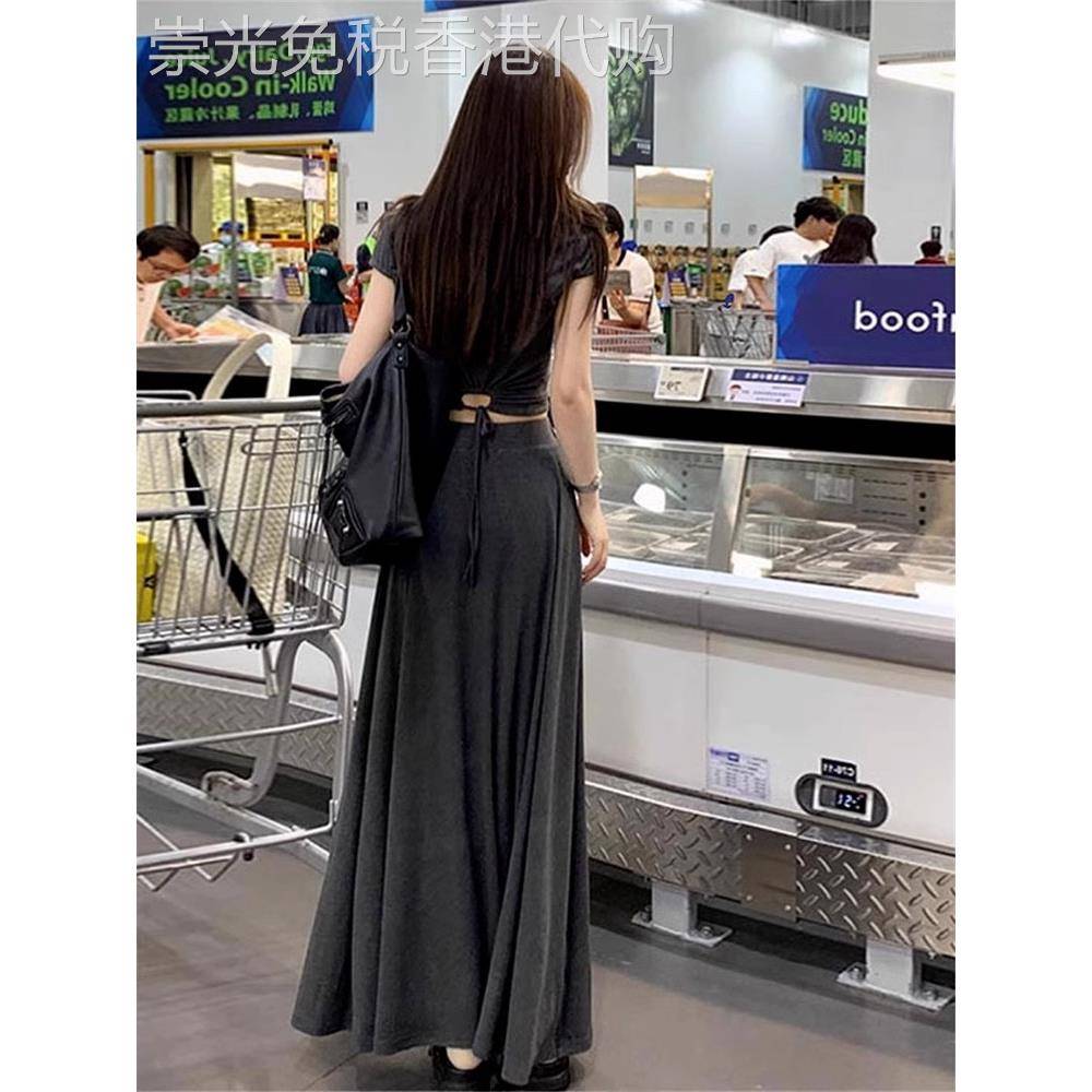 日系今年流行漂亮甜辣妹套装长裙女夏季新款设计感御姐风连衣裙子
