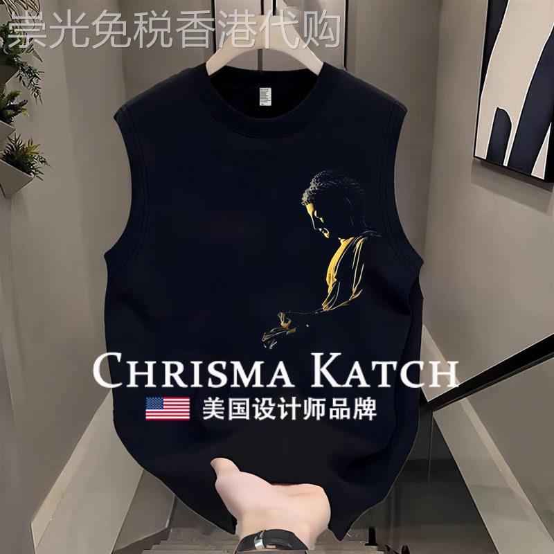 出口美国Chrisma Katch~夏季个性无袖t恤宽松ins潮流坎肩马甲