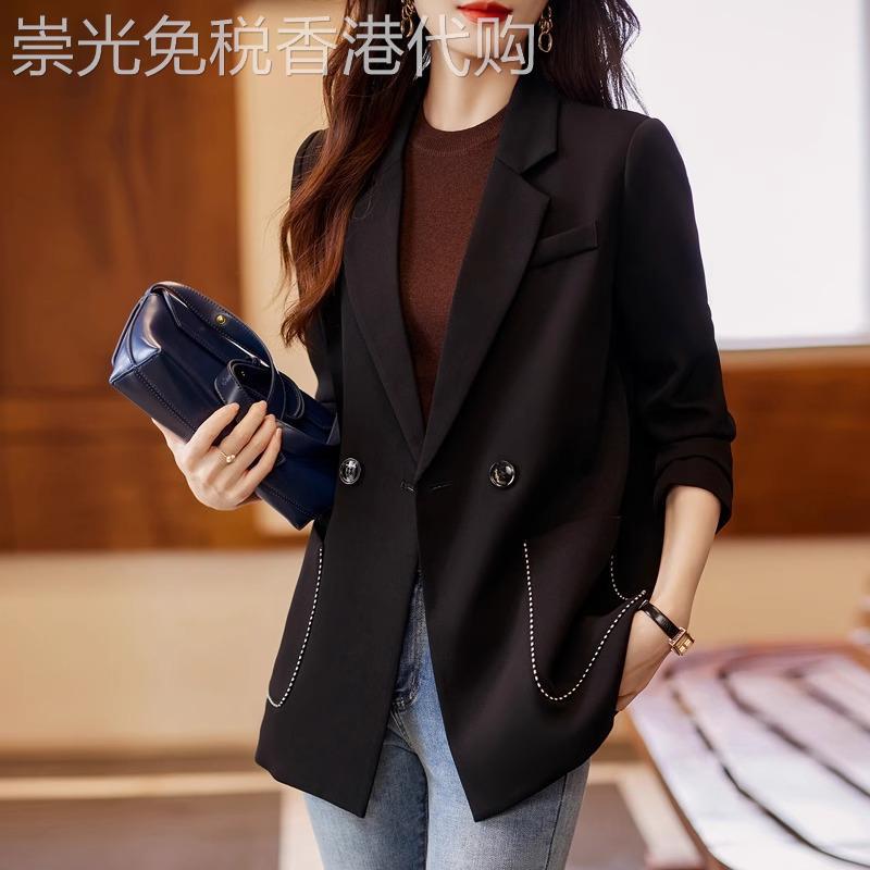 高级感黑色休闲西装外套女春秋2026新款气质高级感显瘦时尚小西服