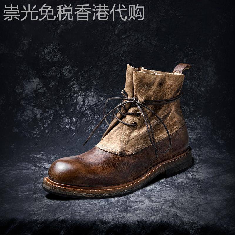 潮牌英伦加厚男款美式工装靴秋冬季2025年新款高帮百搭休闲马丁靴