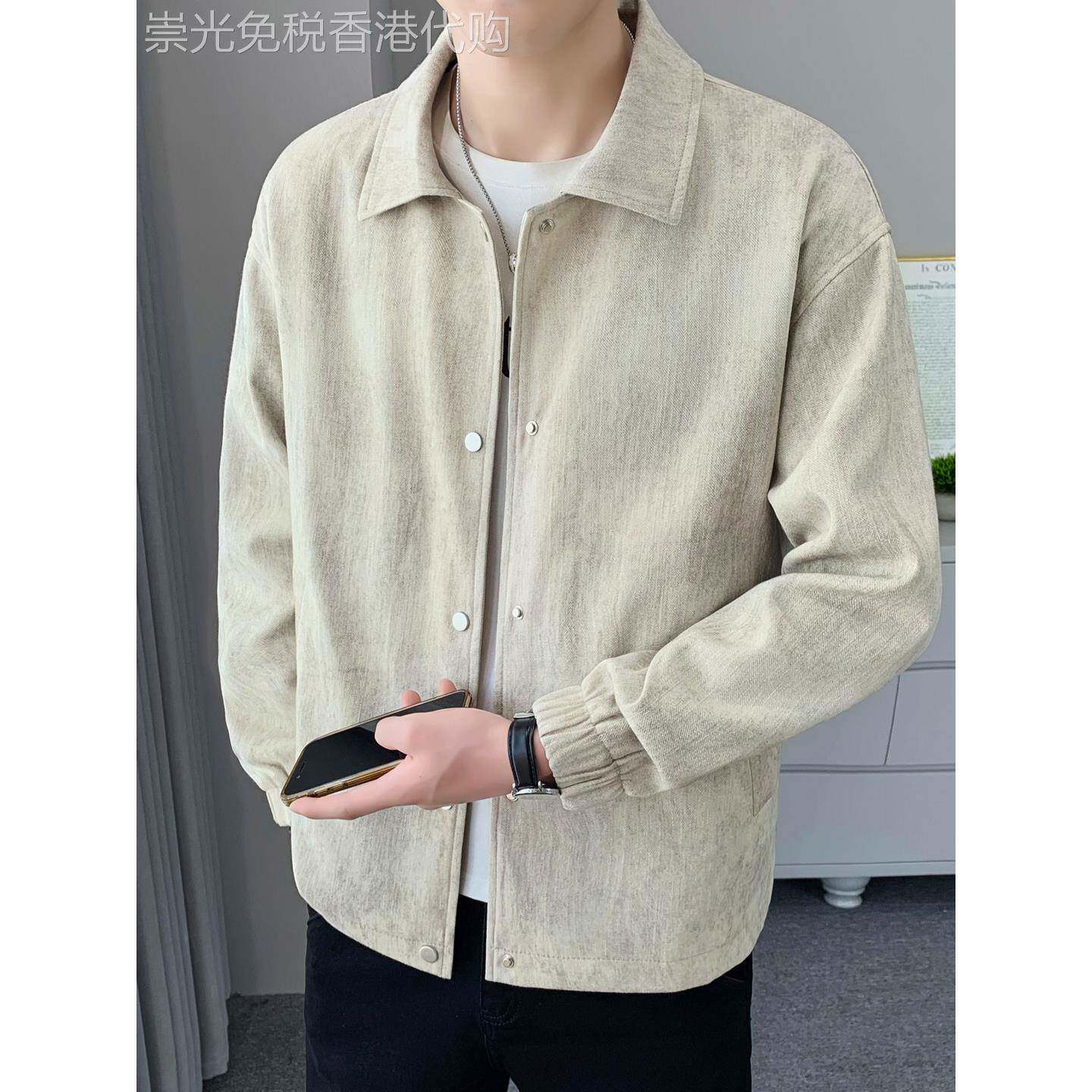 高端轻奢2025新款春秋季男夹克潮流韩版帅气青年休闲薄款翻领外套