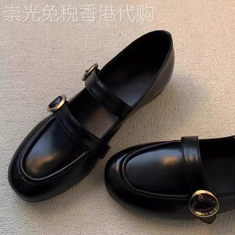 牛皮版平底单鞋女2025夏新款复古圆头扣带英伦风气质真皮玛丽珍鞋