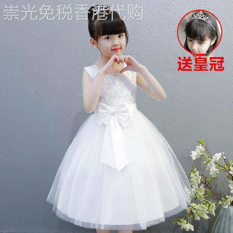 女童夏装洋装2026新款儿童洋派礼服公主裙小女孩蓬蓬裙白色裙子