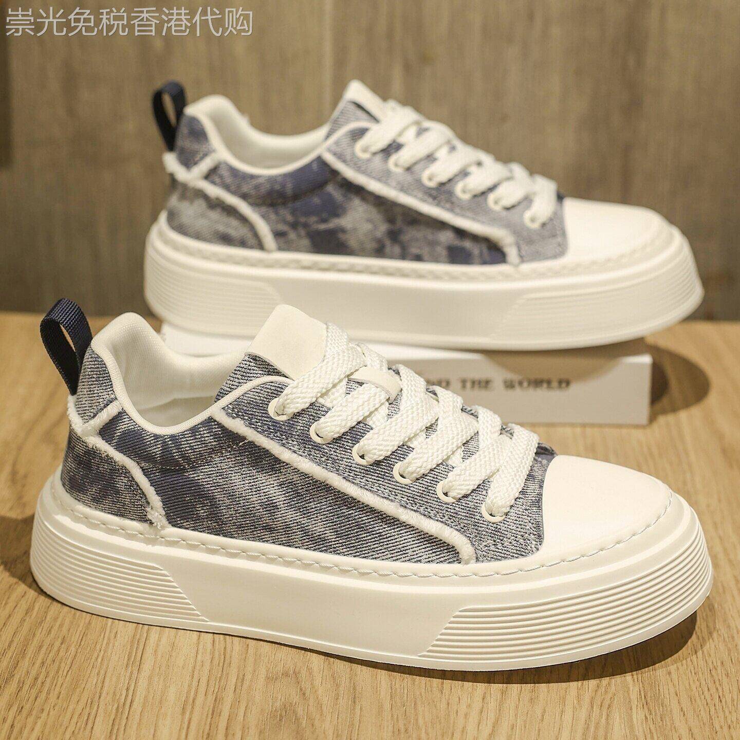 潮牌新款复古时尚帆布鞋男士夏季透气薄款休闲布鞋高级感休闲板鞋