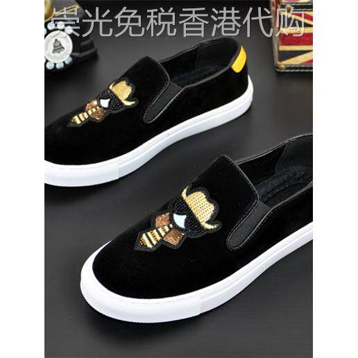 香港2025新款潮流百搭男士透气乐福鞋一脚蹬懒人套脚板鞋时尚休闲