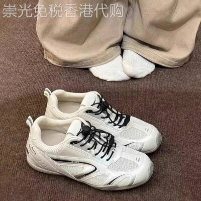 户外小众赛车鞋内增高德训鞋女春秋新款网面透气慢跑休闲运动鞋子