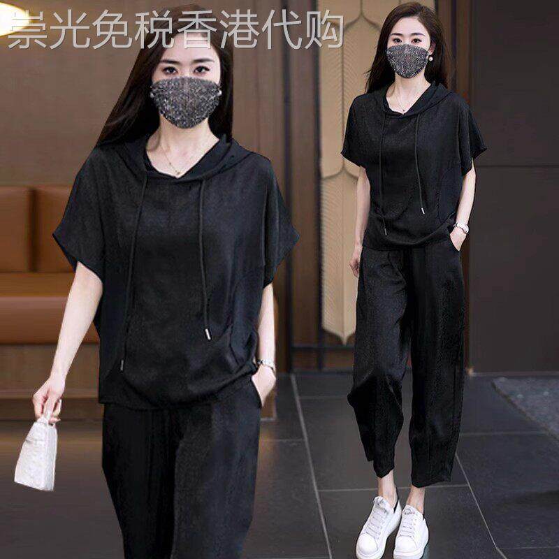 胖妹妹T恤裤子两件套新款大尺码女装夏季2026年减龄洋派时尚套装