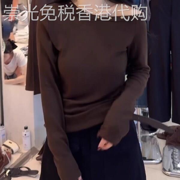 长袖t恤女春秋2025新款外穿洋气大码胖mm显瘦露肩打底衫内搭上衣