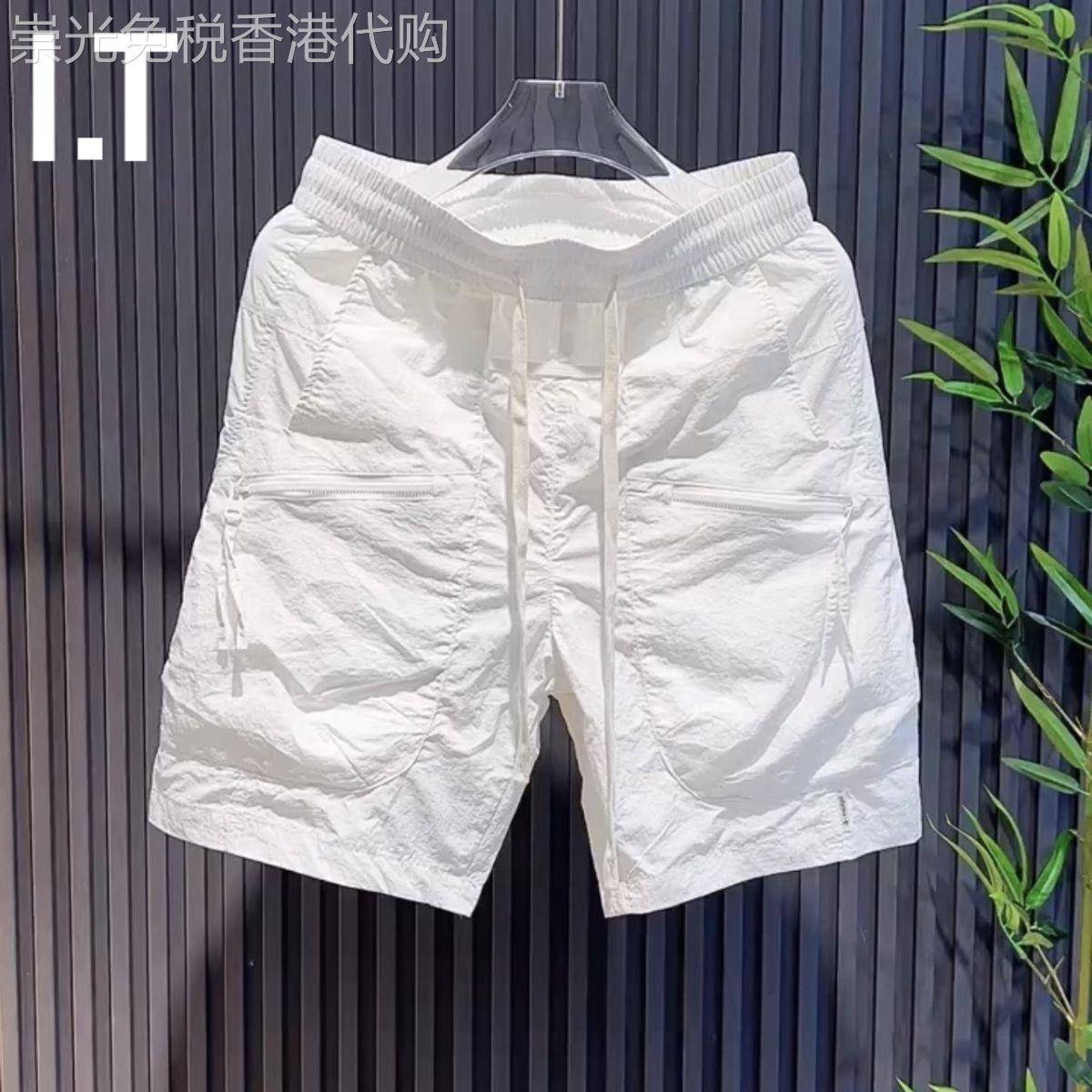 潮牌夏季冰丝速干休闲工装短裤男士韩版大口袋五分裤宽松运动中裤